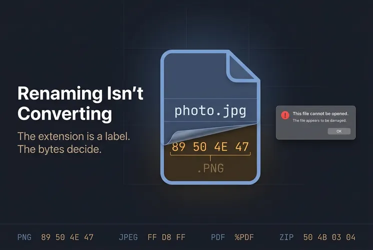 Renaming a File Extension Doesn't Convert It